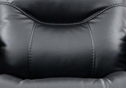 Fauteuil à inclinaison électrique Glow de 33 po en tissu avec accoudoirs de rangement - noir