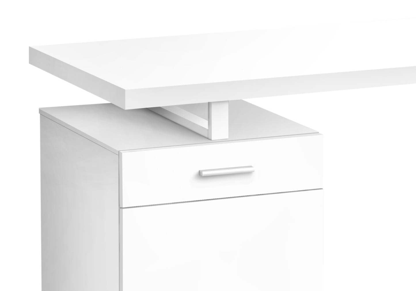 Bureau réversible Remi 47.25 avec tiroir et armoire - Blanc|Bureau réversible Remi de 47,25 po avec tiroir et armoire - blanc
