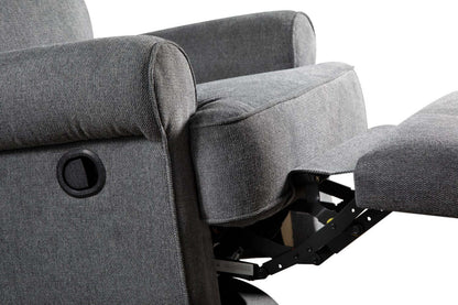 Bevin 34.4 Grey Chenille Fabric Swivel Glider Reclining Chair | Fauteuil pivotant, glissant et inclinable Bevin de 34,4 po en tissu de chenille gris