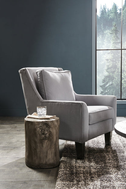 Fauteuil d’appoint club Sofa Lab personnalisable en tissu d’apparence lin de 29 po avec pattes en bois - gris Pax Slate | Made in Canada Sofa Lab Customizable Club 29 Linen-Look Fabric Accent Chair with Wood Legs - Pax Slate Grey | CLUB3049