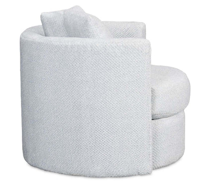 Made in Canada Petite 36 Chenille Fabric Swivel Cuddler Accent Chair - Teddy Star Grey | Fauteuil d’appoint pivotant Cuddler Petite de 36 po fabriqué au Canada en tissu de chenille - gris Teddy Star