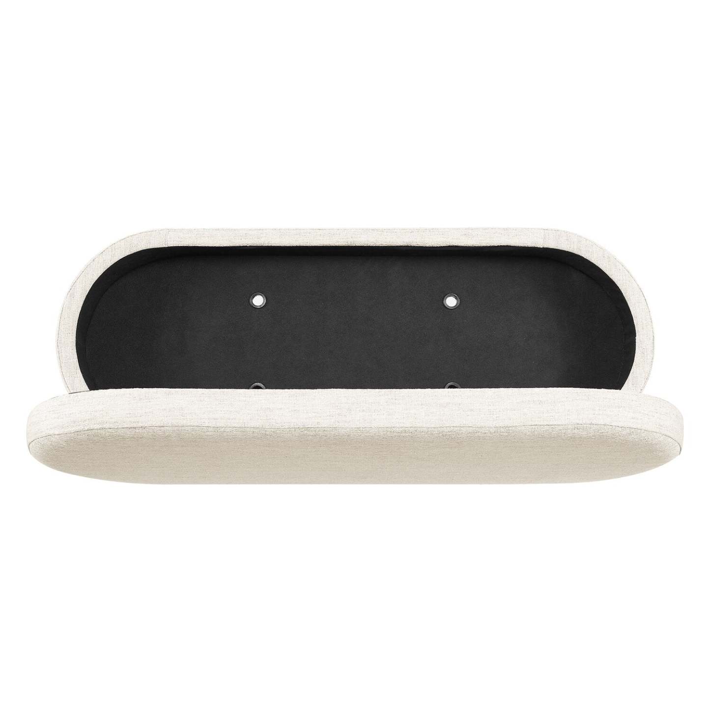 Montreal 43,5 Oval Fabric Storage Ottoman - Blanc|Pouf de rangement ovale Montreal de 43,5 po en tissu - blanc