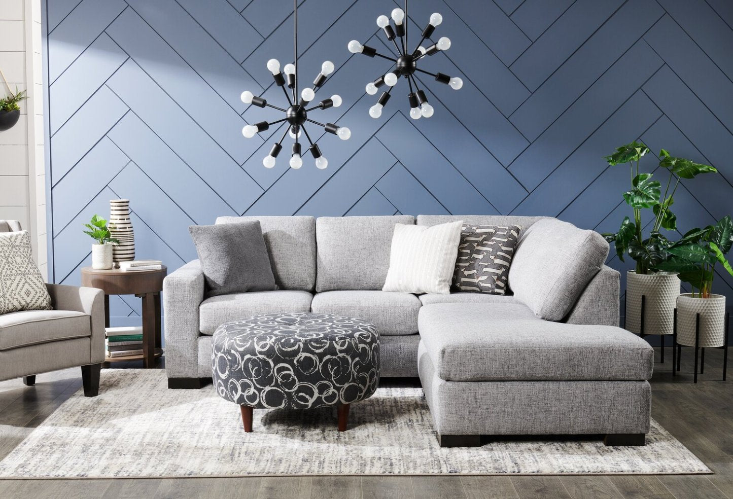 Pouf The Curve 31 en tissu, fabriqué au Canada par Sofa Lab (CURV1163) | Personnalisable