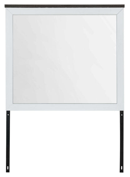 Miroir de commode de chambre Zoey – Bicolore blanc et marron | Miroir de commode de chambre à coucher Zoey - deux teintes, blanc et brun