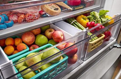 Réfrigérateur KitchenAid de 36 po et de 20 pi3 de profondeur comptoir à portes françaises - acier inoxydable - KRFC136RPS | KRFC13PS