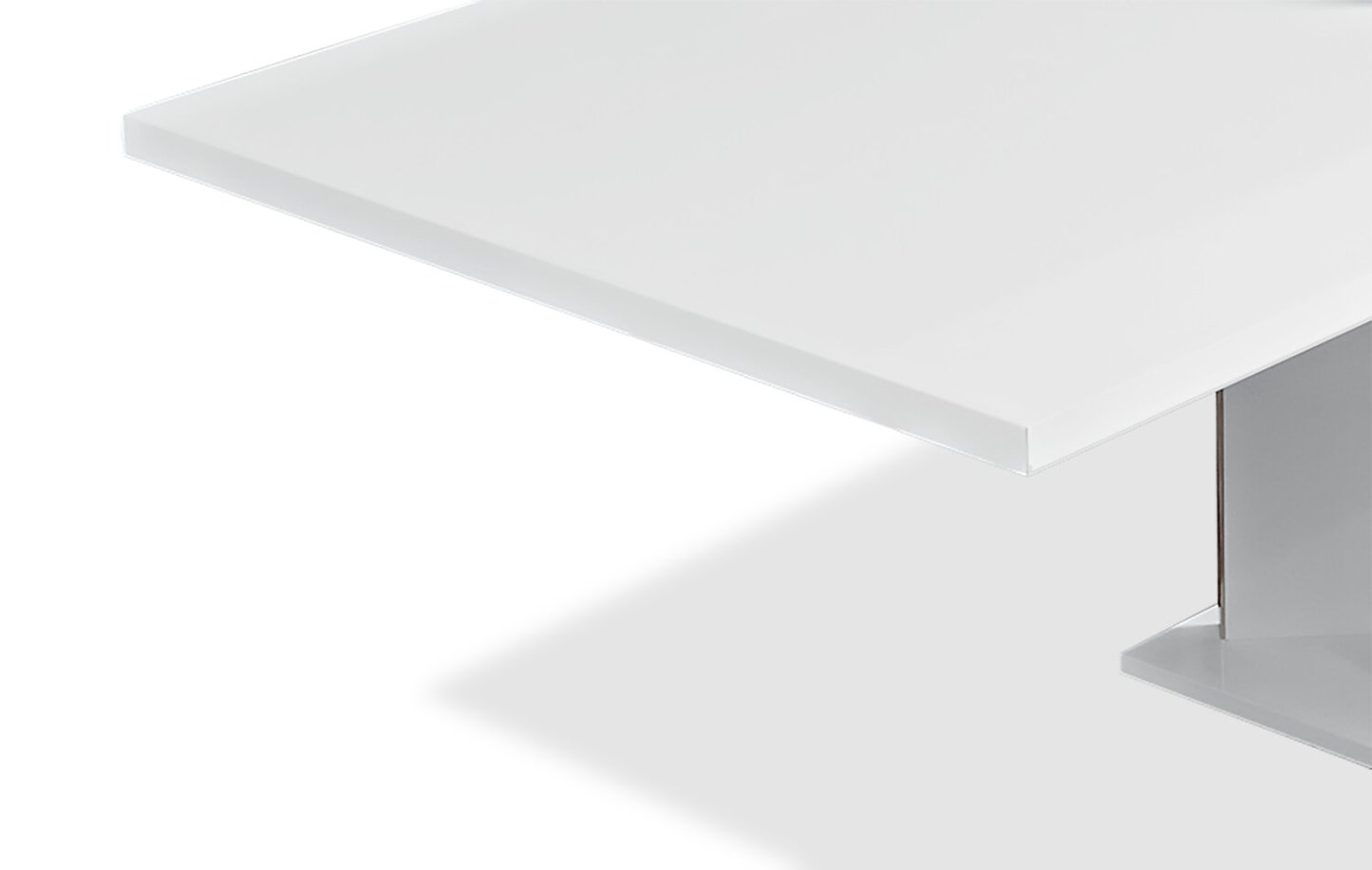 Table de salle à manger Raia - fabriquée en Italie, base piédestal, moderne, 71 po (L) - blanche