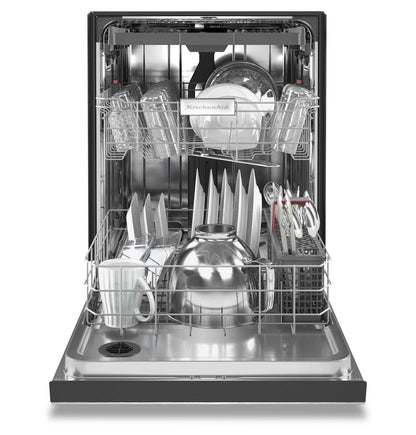 Lave-vaisselle encastré KitchenAid de 24 po et de 39 dBA avec commandes à l’avant et 3e panier - acier inoxydable PrintShield…