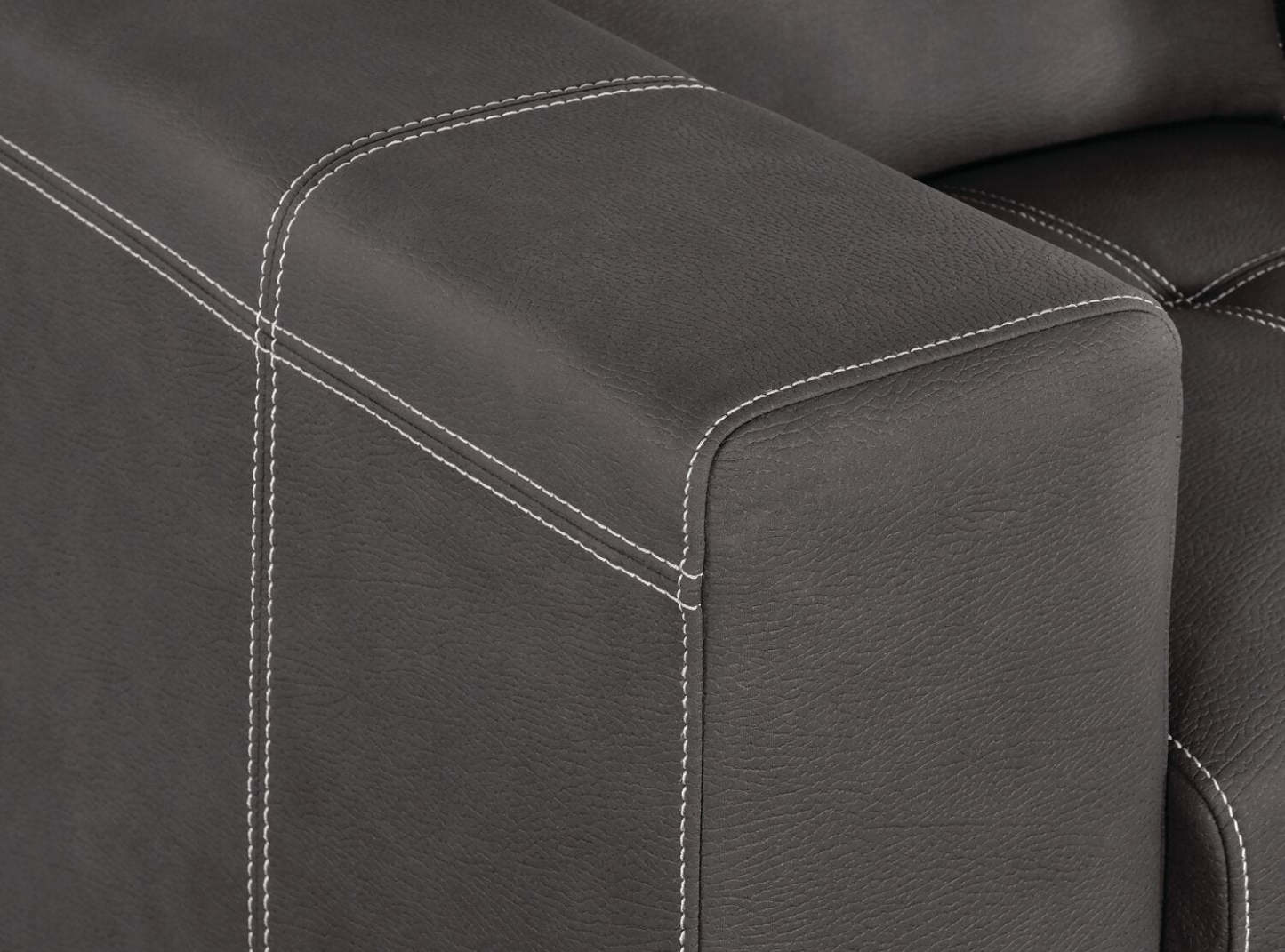 Fauteuil Drake de 41,5 po en tissu de suédine avec pouf rétractable et appuie-têtes relevables - gris ciment