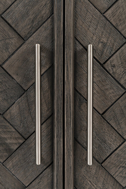 Armoire d'appoint en bois massif Keena 40 - Gris|Armoire décorative Keena de 40 po en bois massif - grise