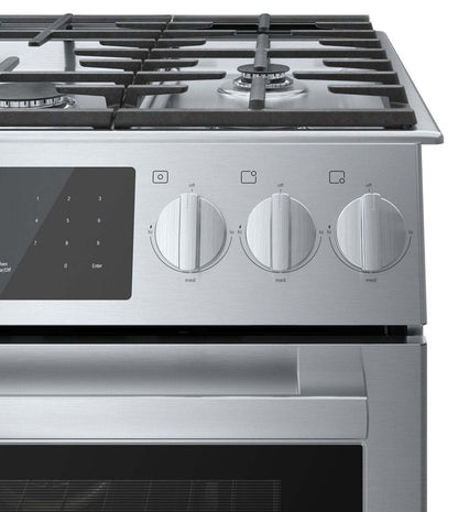 Cuisinière hybride Bosch de série 800 de 4,6 pi3 avec tiroir-réchaud - HDI8056C | Bosch Série 800 4,6 Cu. Fort. Cuisinière biénergie avec tiroir chauffant - HDI8056C | HDI8056C