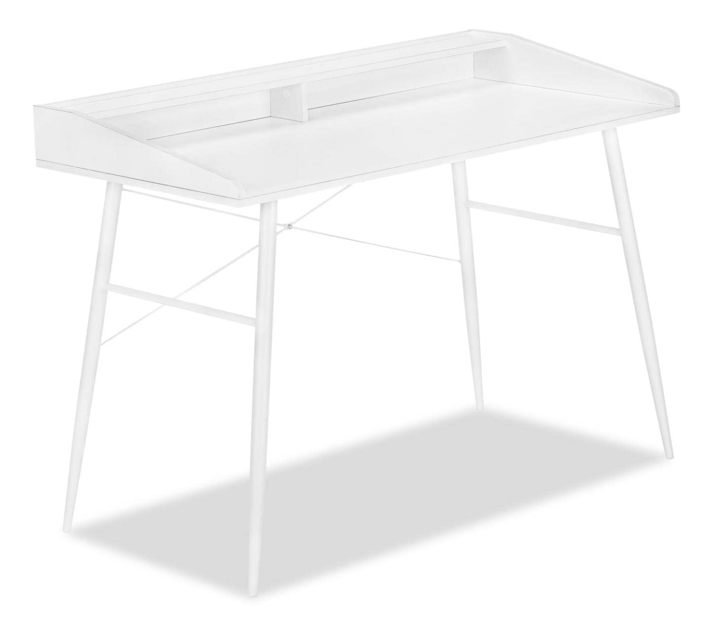 Bureau Jeremy 47.25 avec petite niche - Blanc|Bureau Jeremy de 47,25 po avec petite crédence - blanc