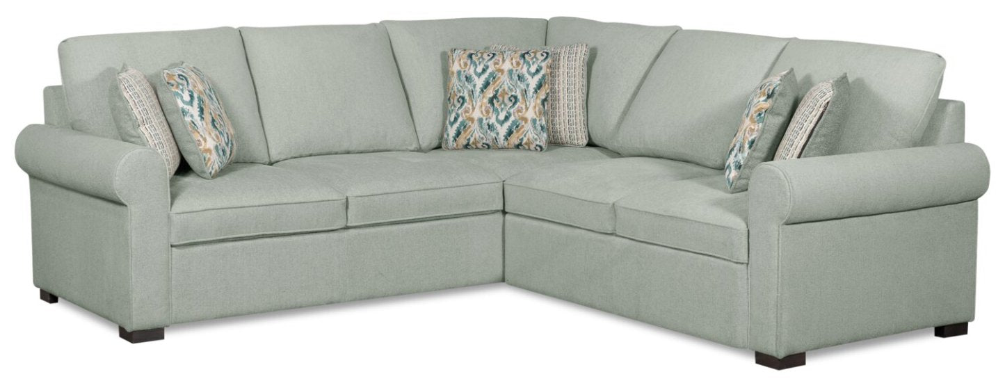 Scott Living Haven 2-Piece Right-Facing Chenille Fabric Sectional - bleu écume de mer | Sofa sectionnel de droite Haven de Scott Living 2 pièces en tissu de chenille - bleu écume de mer