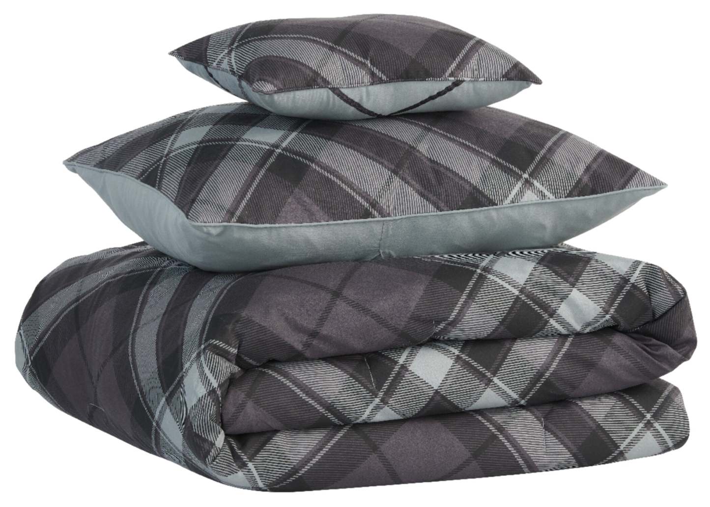 Ensemble d'édredon double 3 pièces William - Gris | Ensemble d'édredon William 3 pièces pour lit simple - gris | WLIAM3TW