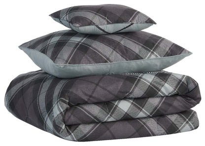 Ensemble d'édredon double 3 pièces William - Gris | Ensemble d'édredon William 3 pièces pour lit simple - gris | WLIAM3TW