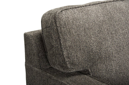 Made in Canada Lennox 35 Chenille Fabric Chair with Reversible Cushions and Track Arms - Grey | Fauteuil Lennox de 35 po fabriqué au Canada en tissu de chenille avec coussins réversibles et accoudoirs rectilignes - gris
