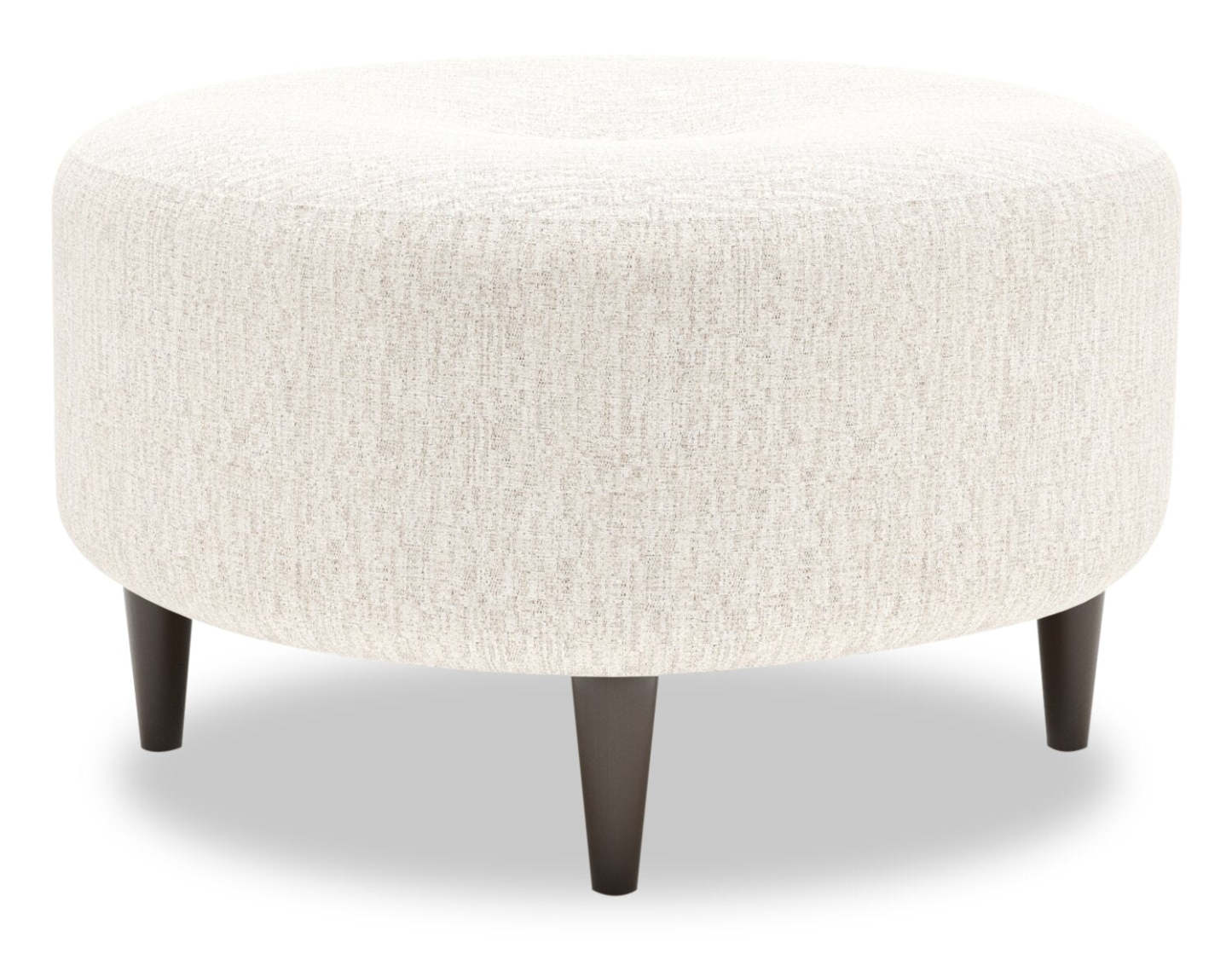 Pouf The Curve 31 en tissu chenille, beige sable luxueux, fabriqué au Canada par Sofa Lab (CURV3093)