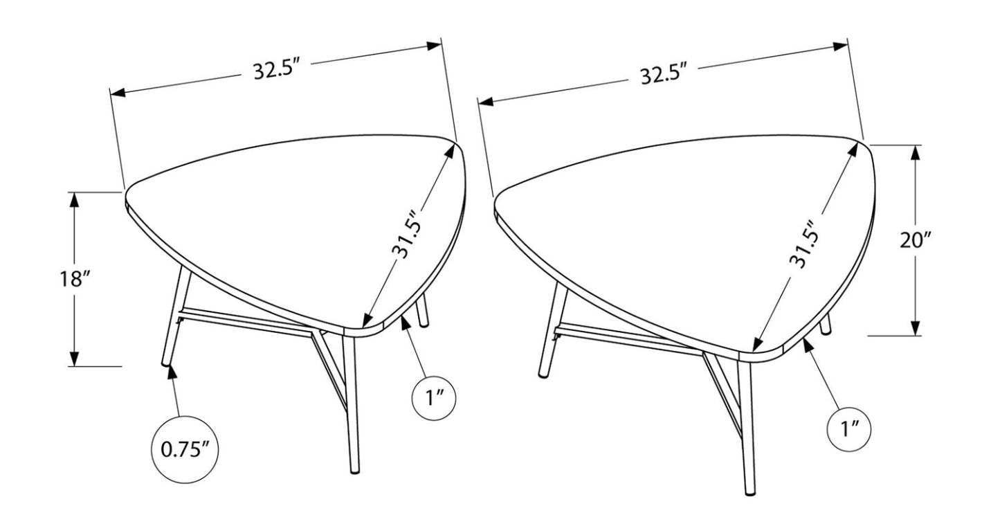 Mason 32,5 Modern 2-Pack Nesting Coffee Tables - Taupe with Black Metal Legs|2 tables à café gigognes modernes Mason de 32,5 po - taupe avec pattes en métal noir