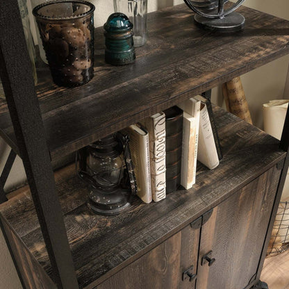 Crédence de bureau Lewis - Chêne carbone| Bahut de bureau Lewis - chêne carbone | LEWISLIB