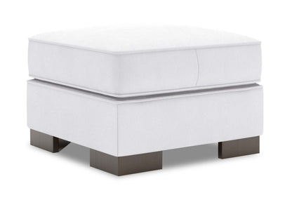 Fabriqué au Canada Canapé personnalisable Lab Track 24 en tissu d'apparence lin - Pax blanc glace | Pouf Track de Sofa Lab de 24 po fabriqué au Canada en tissu d'apparence lin - blanc Pax Ice | TR803449