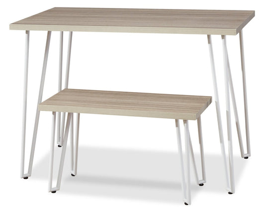 Bureau d'étude Liam avec banc pour enfants - Blanc | Bureau d'étude Liam pour enfants avec banc - blanc
