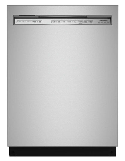 Lave-vaisselle encastré KitchenAid de 24 po et de 39 dBA avec commandes à l’avant et 3e panier - acier inoxydable PrintShield…