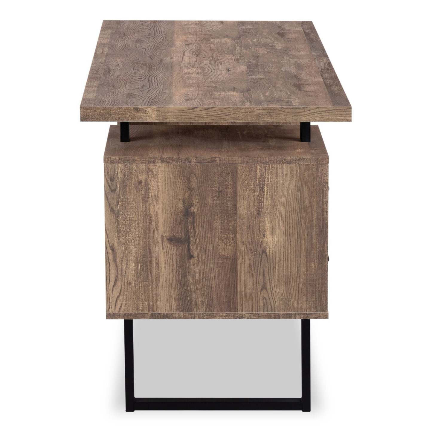 Bureau réversible Teagan 60 avec 3 tiroirs - Marron|Bureau réversible Teagan de 60 po à 3 tiroirs - brun