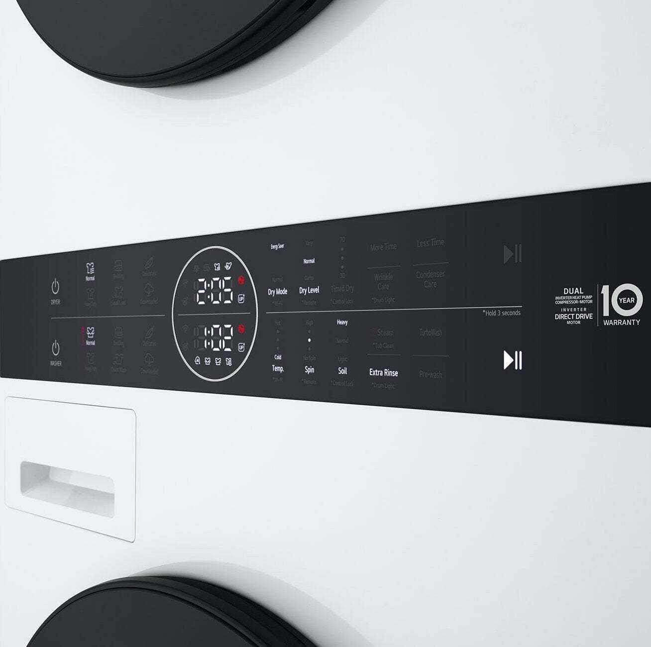 LG 3.1 Washer/4.2 Dryer Cu. Ft. Front-Load High-Efficiency Washtower™ - Blanc - WKHC152HWA | Tour de lavage WashTowerMC haute efficacité LG à chargement frontal avec laveuse de 3,1 pi³ et séche…