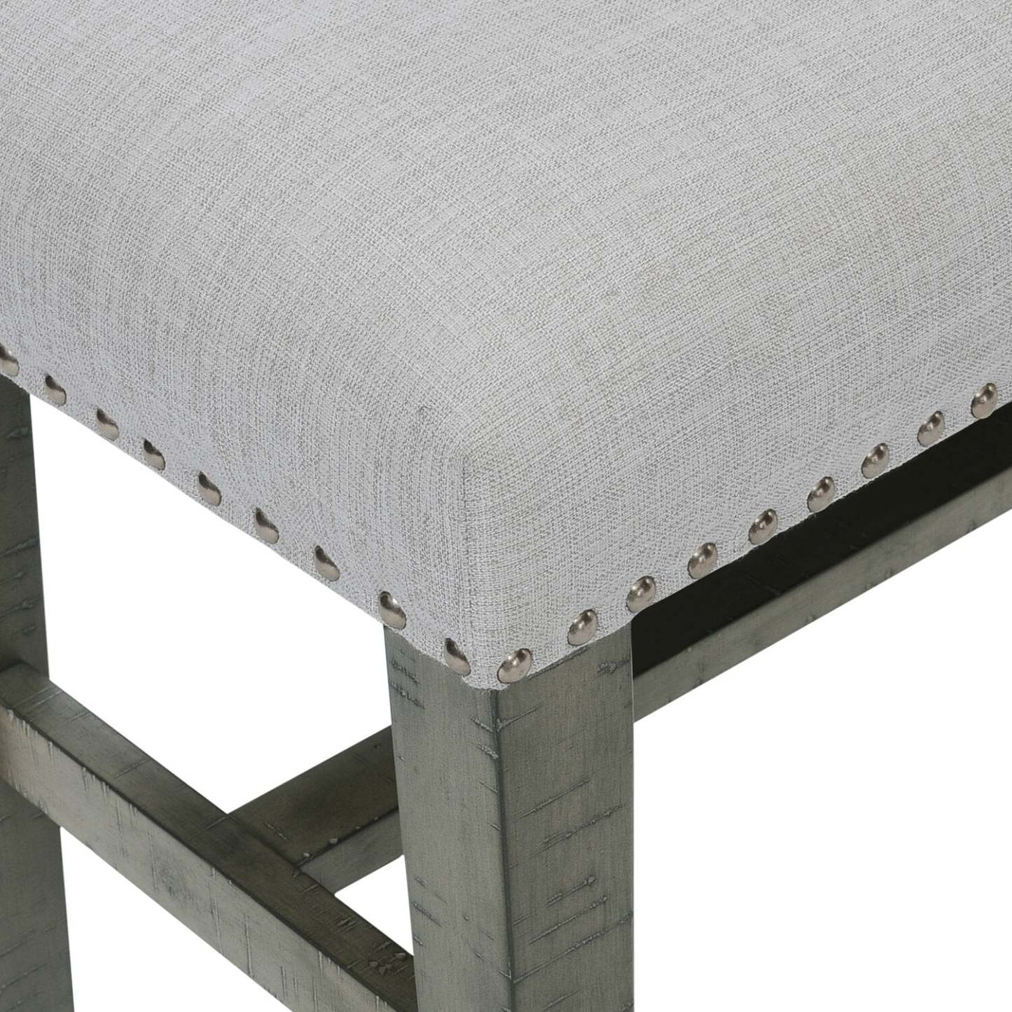 Banc de salle à manger Alto avec tissu d'apparence lin, 46 W - Gris | Banc de salle à manger Alto de 46 po (L) en tissu d'apparence lin - gris