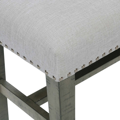 Banc de salle à manger Alto avec tissu d'apparence lin, 46 W - Gris | Banc de salle à manger Alto de 46 po (L) en tissu d'apparence lin - gris
