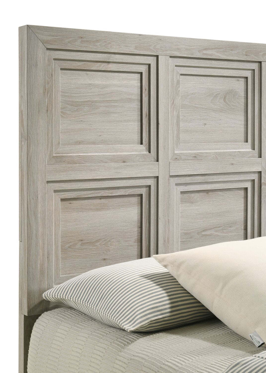 Lit à panneaux Lara avec tête de lit et cadre, gris antique - Très grand lit | Lit à panneau Lara avec tête de lit et cadre de lit, gris antique - format très grand lit