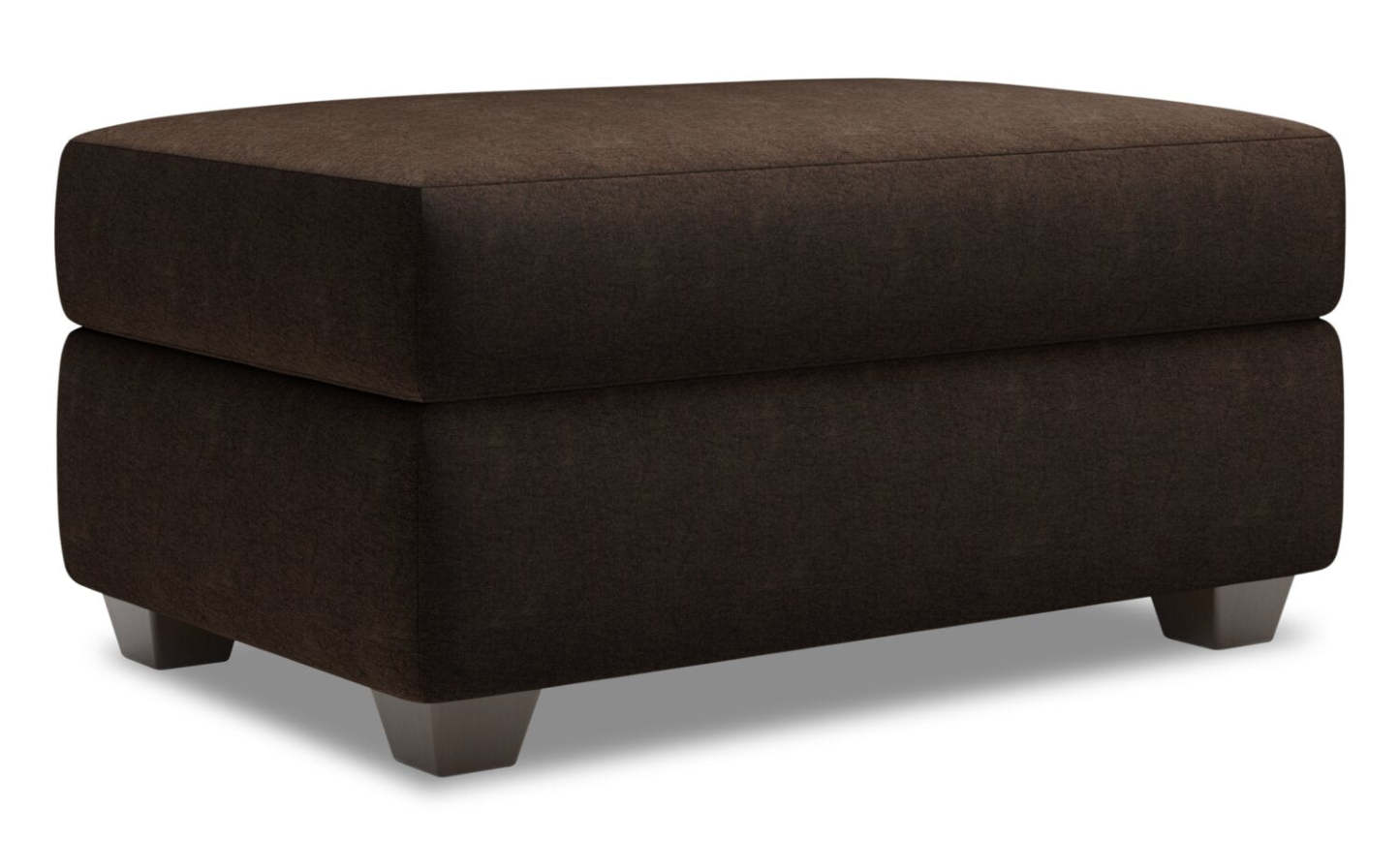 Fabriqué au Canada Pouf de rangement personnalisable The Trunk 39 en tissu de chenille - Brun chocolat de luxe | Pouf de rangement The Trunk de Sofa Lab de 39 po fabriqué au Canada en tissu de chenille - brun chocolat de luxe | TRUN3293
