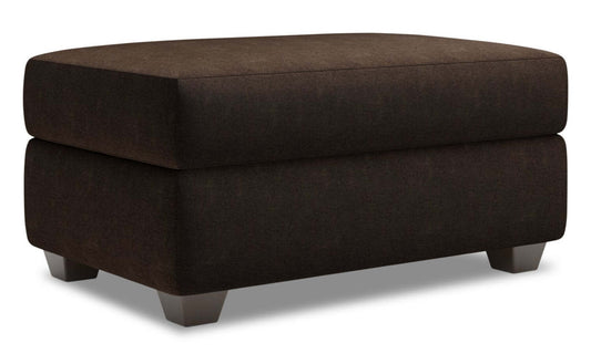 Fabriqué au Canada Pouf de rangement personnalisable The Trunk 39 en tissu de chenille - Brun chocolat de luxe | Pouf de rangement The Trunk de Sofa Lab de 39 po fabriqué au Canada en tissu de chenille - brun chocolat de luxe | TRUN3293
