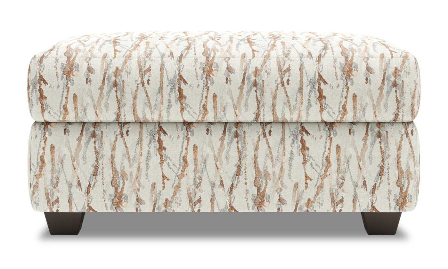 Fabriqué au Canada Pouf de rangement personnalisable The Trunk 39 en tissu - Mineral multicolore | Pouf de rangement The Trunk de Sofa Lab de 39 po fabriqué au Canada en tissu - Mineral multicolore | TRUN1149