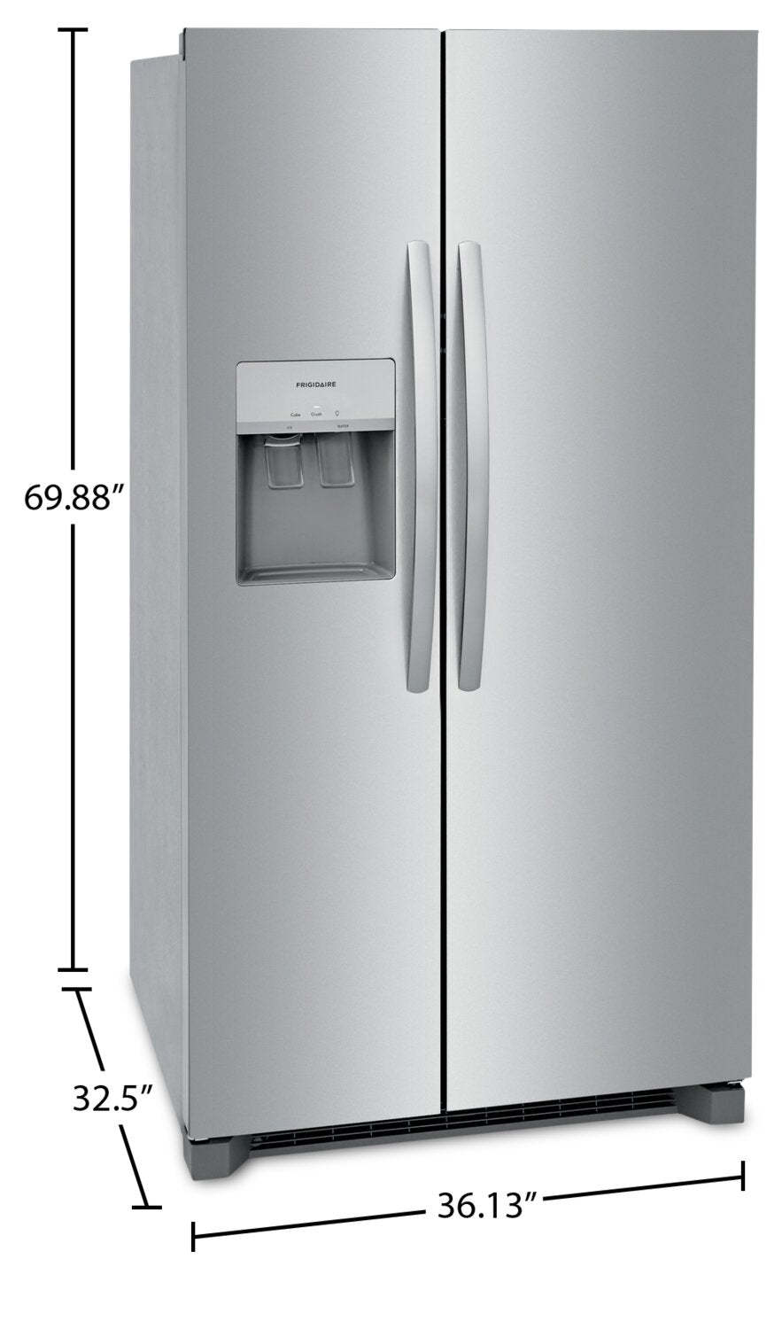 Réfrigérateur Frigidaire de 25,6 pi³ et de 36 po de profondeur standard à compartiments juxtaposés - Acier inoxydable - FRSS2623A… | Réfrigérateur Frigidaire de 25,6 pi³ et de 36 po de profondeur standard à compartiments juxtaposés…