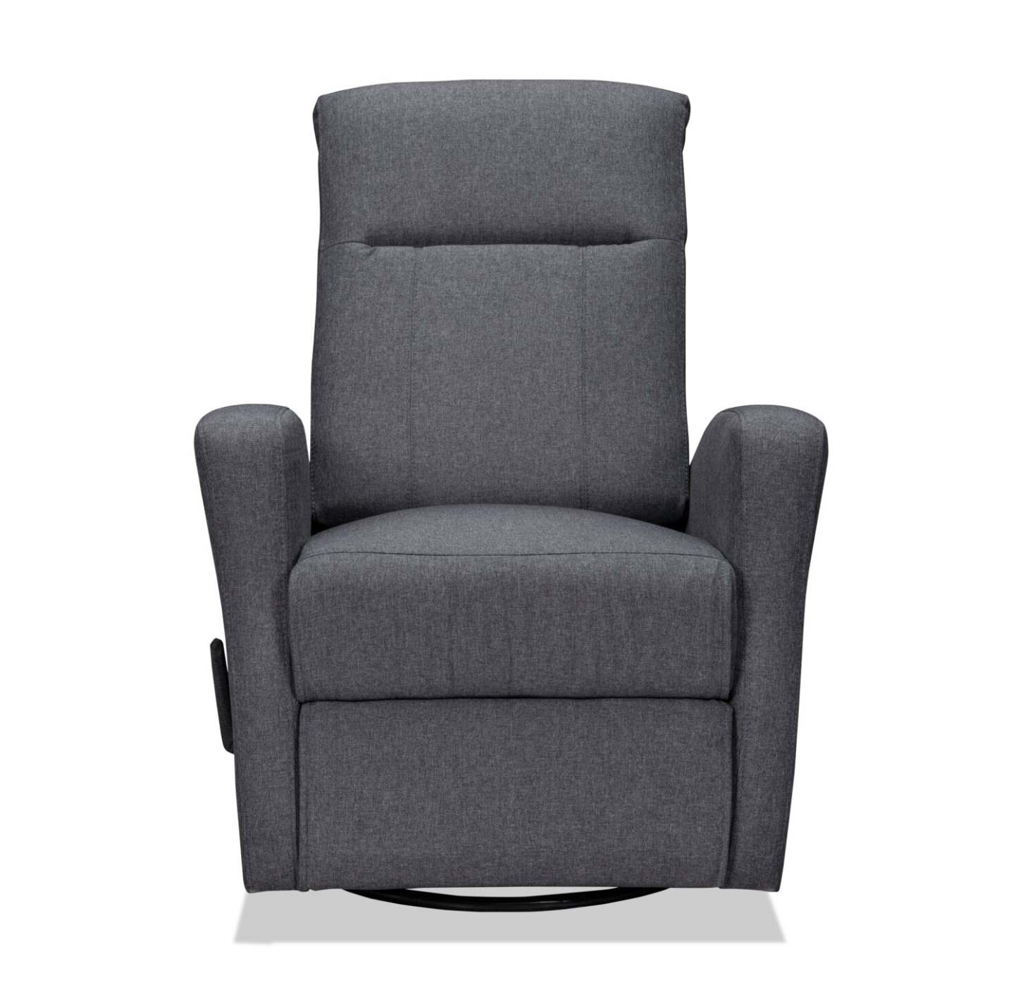Fauteuil berçant, pivotant et inclinable Nyla de 30 po en tissu d’apparence lin - gris