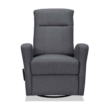 Fauteuil berçant, pivotant et inclinable Nyla de 30 po en tissu d’apparence lin - gris