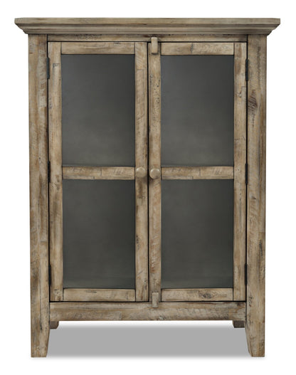 Rocco 32 Armoire d'appoint 2 portes - Bois naturel|Armoire décorative Rocco de 32 po avec 2 portes - bois naturel