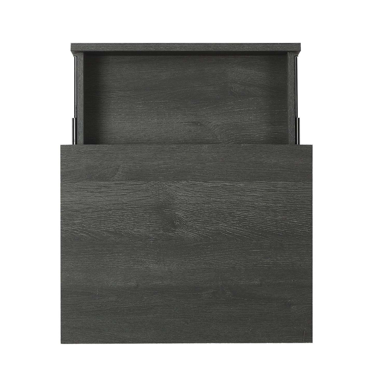 Table de chevet Fynn à 1 tiroir avec étagère de rangement, 18 L x 25,75 H - Marron/Noir | Table de nuit Fynn de 18 po (l) x 25,75 po (H) à 1 tiroir avec tablette de rangement - brune et noire