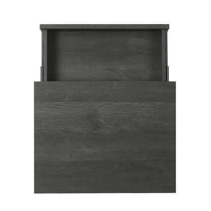 Table de chevet Fynn à 1 tiroir avec étagère de rangement, 18 L x 25,75 H - Marron/Noir | Table de nuit Fynn de 18 po (l) x 25,75 po (H) à 1 tiroir avec tablette de rangement - brune et noire