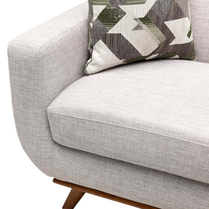 Kort & Co. Freeman 80” Linen-Look Fabric Condo Size Sofa with Wood Legs - Dove White | Sofa Freeman de Kort & Co. de 80 po de format condo en tissu d’apparence lin avec base et pattes en bois - blanc colombe