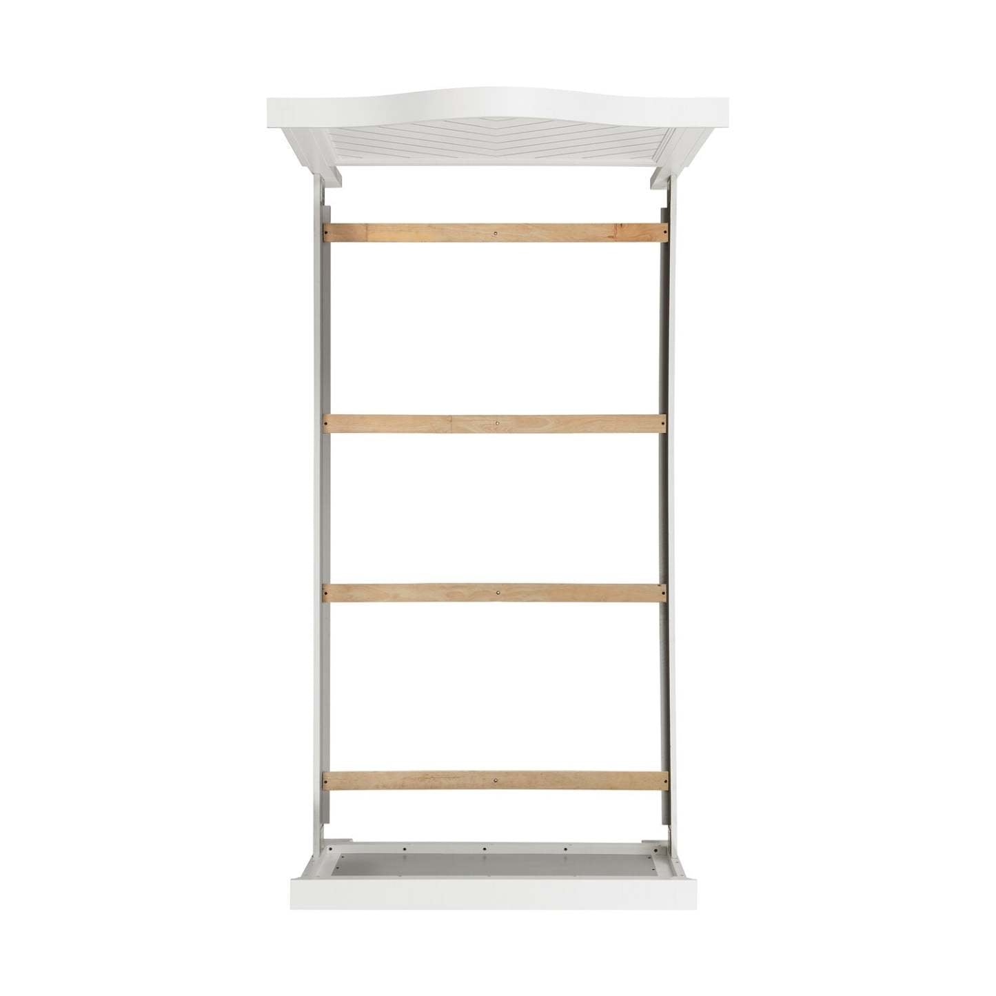 Lit à panneaux Ella avec tête de lit et cadre pour enfants, motif chevron, blanc - Taille double | Lit à panneaux Ella blanc pour enfants avec tête de lit, cadre et motif de chevrons - format lit simple