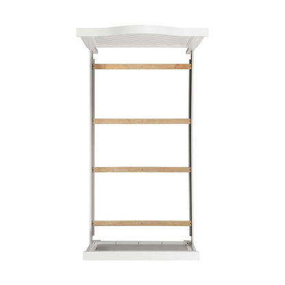 Lit à panneaux Ella avec tête de lit et cadre pour enfants, motif chevron, blanc - Taille double | Lit à panneaux Ella blanc pour enfants avec tête de lit, cadre et motif de chevrons - format lit simple