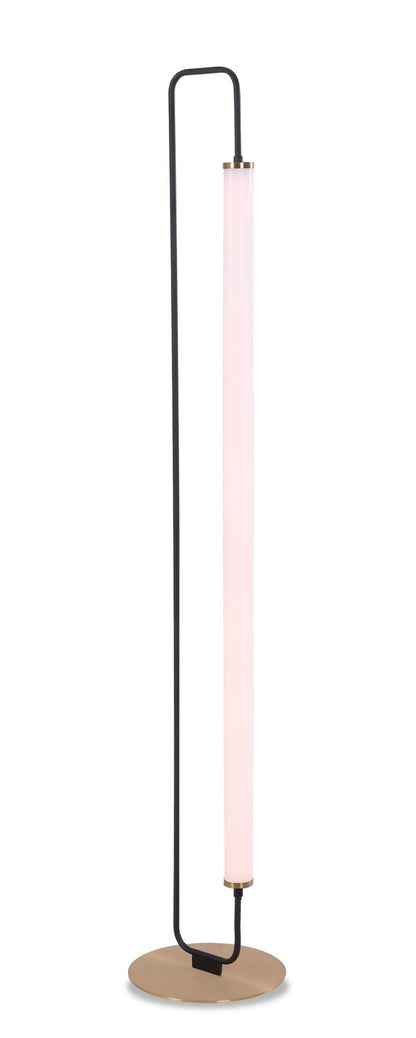 Lampadaire LED Oxford 61 noir mat et laiton | Lampe à pied à DEL Oxford de 61 po noir mat et laiton