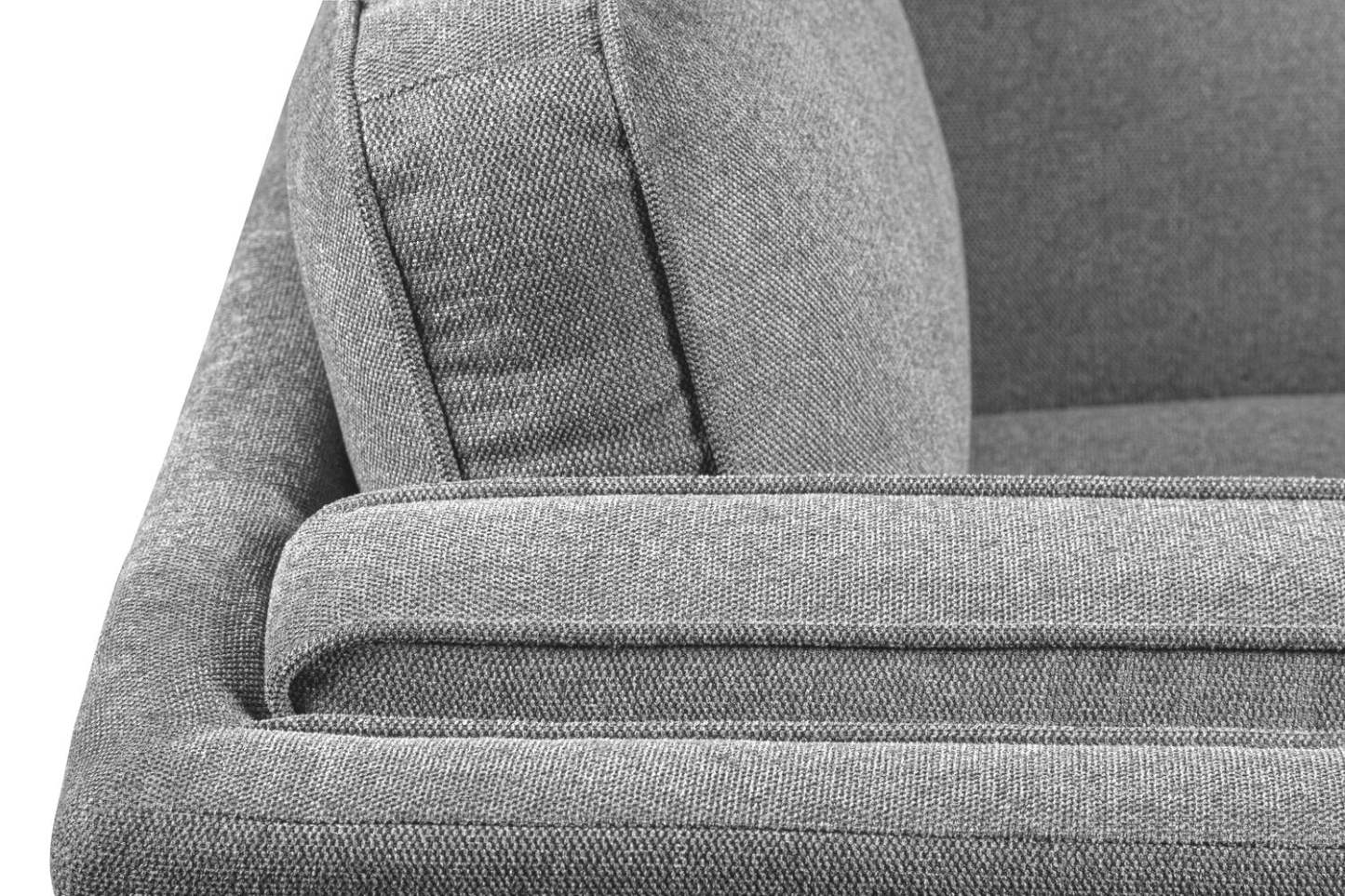 Fauteuil Kassia de Kort & Co. de 40,9 po en tissu d’apparence lin avec base et pattes en bois - gris