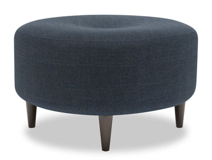 Fabriqué au Canada Sofa Lab personnalisable Pouf The Curve 31 en tissu d'apparence lin - Luna Sailor Blue | Pouf The Curve de Sofa Lab de 31 po fabriqué au Canada en tissu d'apparence lin - bleu Luna Sailor | CURV2491