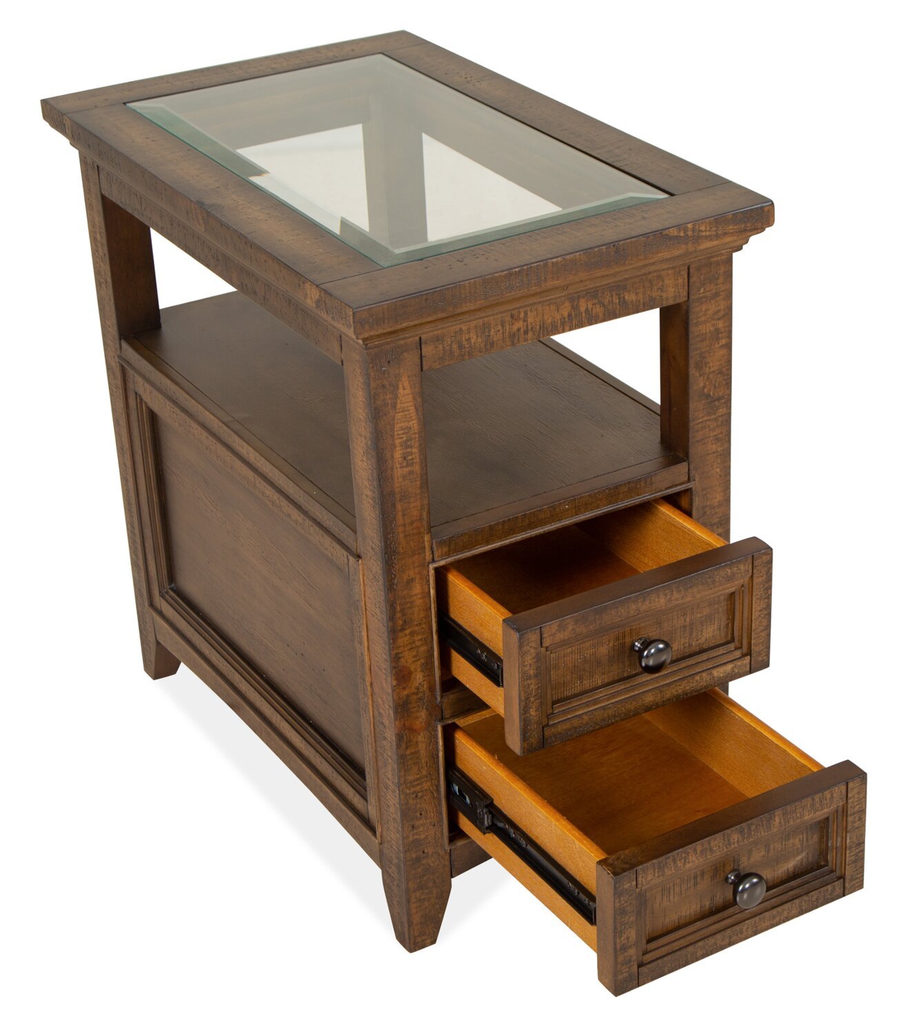 Hanson 15” Traditional Pine Chairside Table with Storage - Toasted Nutmeg | Table de fauteuil traditionnelle Hanson de 15 po en pin - muscade grillée