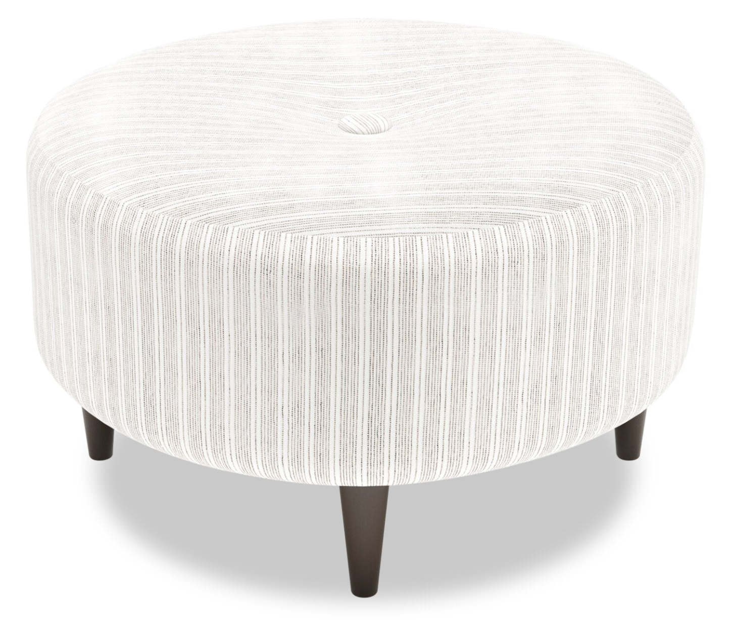 Pouf The Curve 31 en tissu, blanc dauphin, fabriqué au Canada | CURV1160