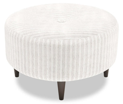 Pouf The Curve 31 en tissu, blanc dauphin, fabriqué au Canada | CURV1160