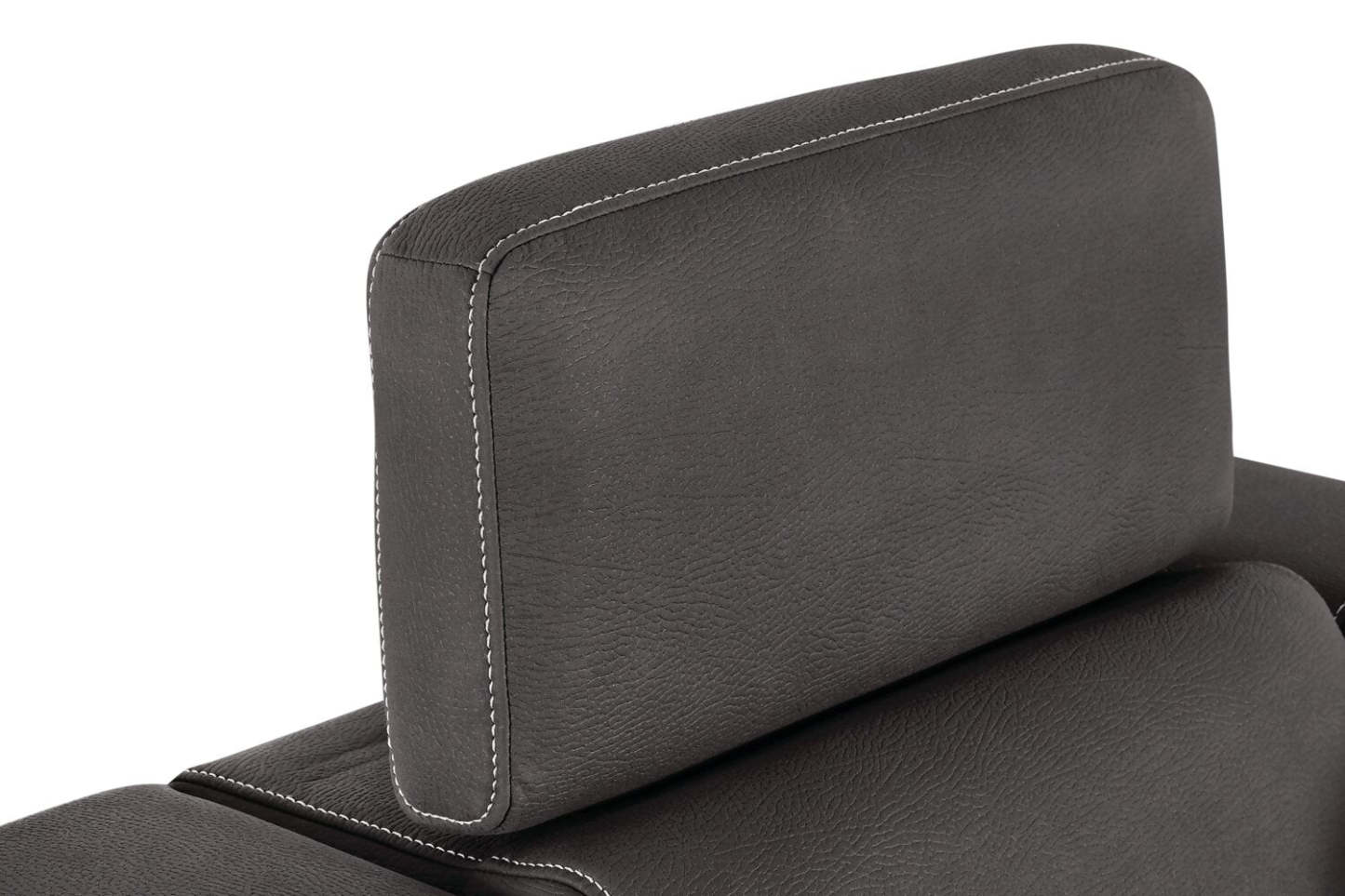 Fauteuil Drake de 41,5 po en tissu de suédine avec pouf rétractable et appuie-têtes relevables - gris ciment