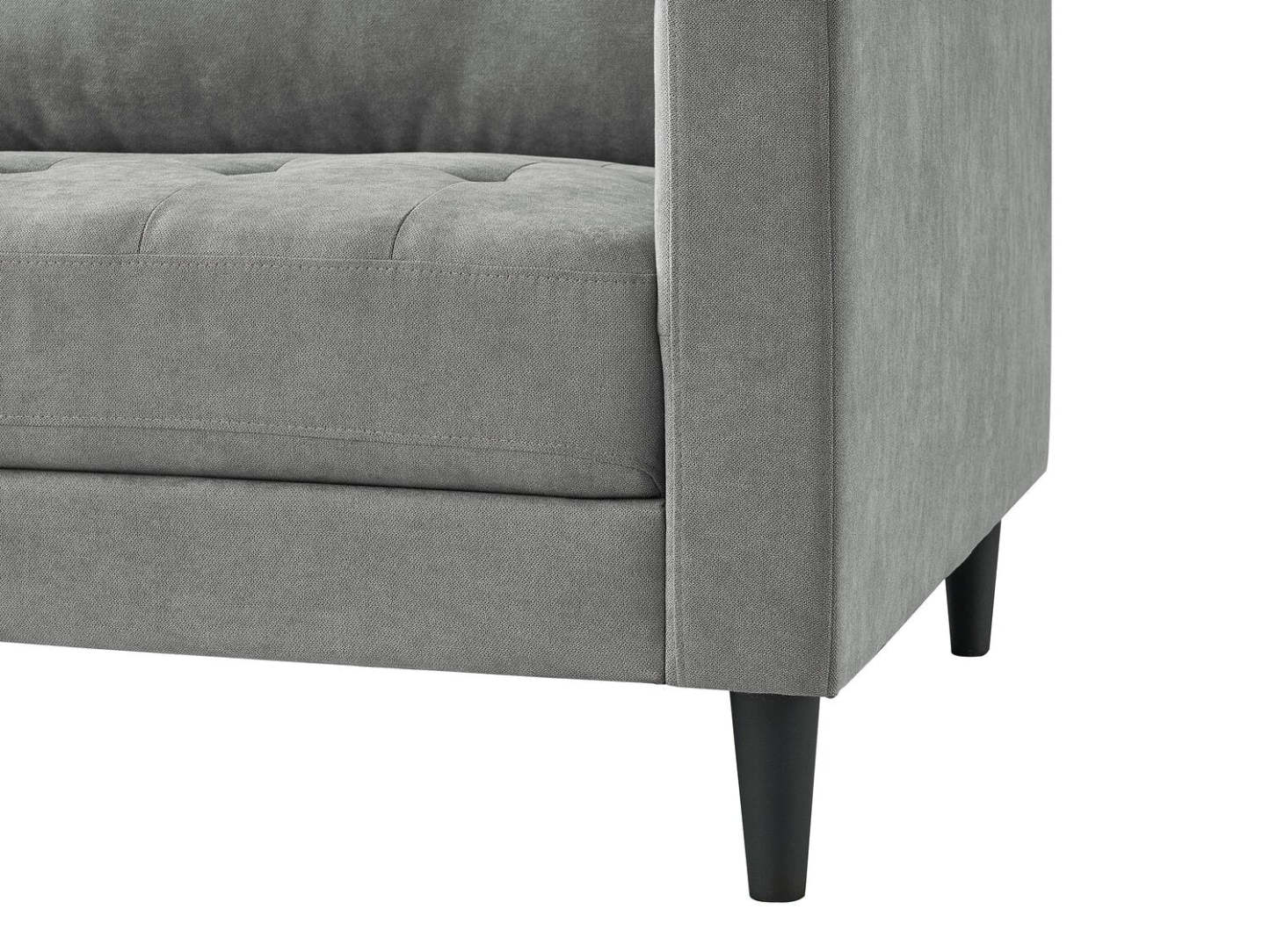 Sofa sectionnel de gauche Metro 2 pièces en tissu avec fauteuil long et coussins de siège capitonnés - gris
